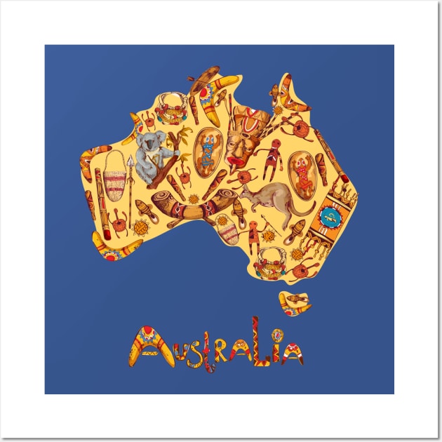 Australia Wall Art by Mako Design 